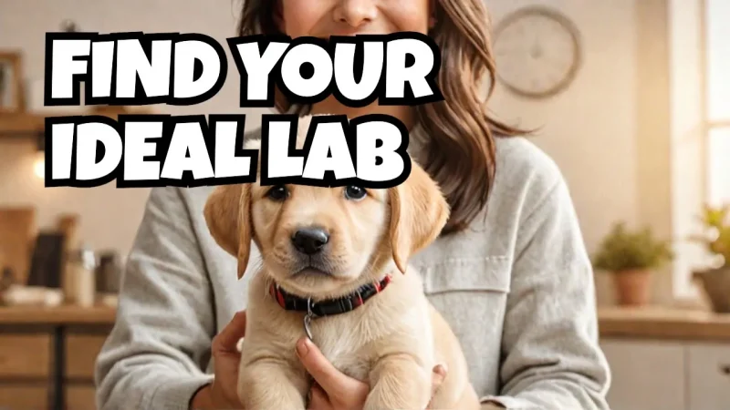 Woman with Labrador puppy